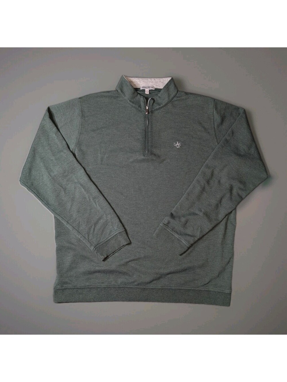 Peter Millar Quarter Zip Organic Cotton Modal Blend Green XL Augusta CountryClub